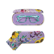 Load image into Gallery viewer, Lisa Pollock Glasses Case Gold Sunny Butterflies