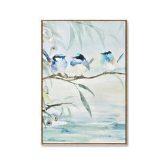 Three Blue Wrens – Brushed Artwork(In-store Pickup)