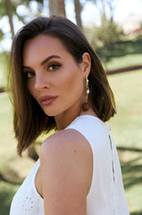 Timber Drop Freshwater Pearl Earrings – Choc/Cream