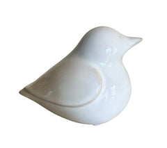 Glazed Ceramic Bird – White