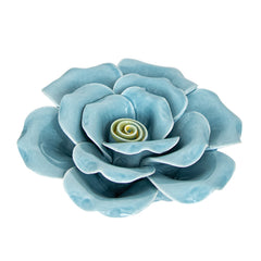 Spring Ceramic Flower – Rose Blue & Yellow