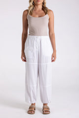 Crinkle Cargo Pants -  White