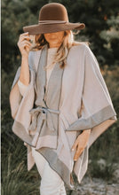 Load image into Gallery viewer, Reversible Tie Up Cape Blush/Grey
