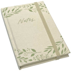 Mixed Leaves Fabric A6 Notebook - Sage