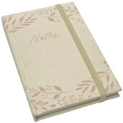 Mixed Leaves Fabric A6 Notebook - Pink