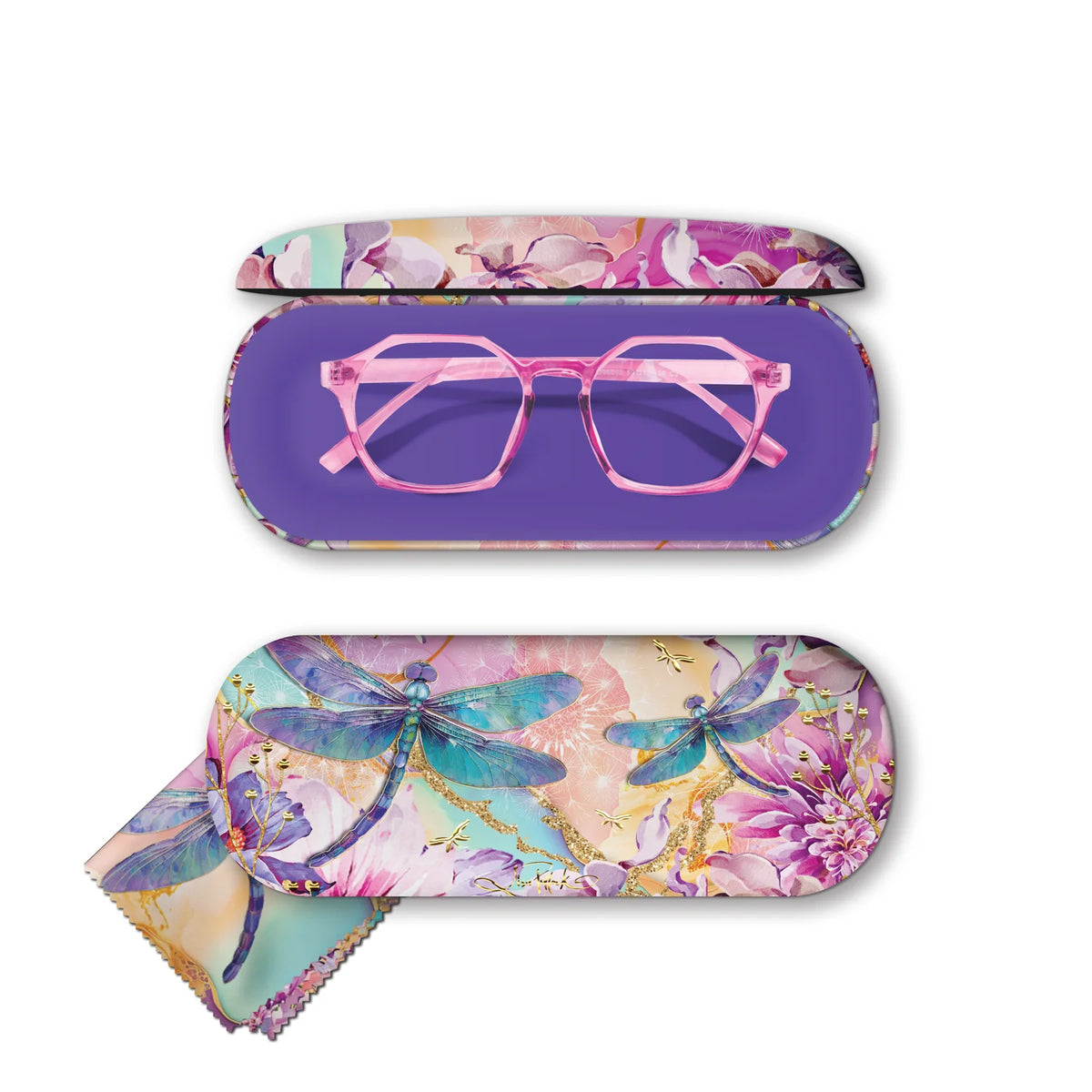 Lisa Pollock Glasses Case - Delightful Dragonfly