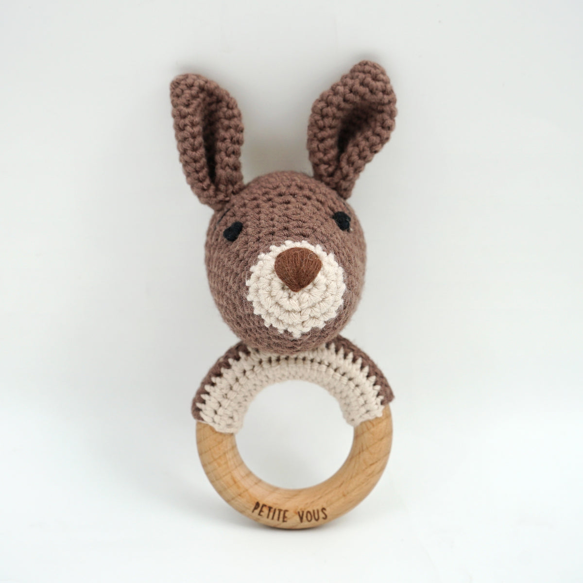 Petite Vous Kangaroo Crochet Ring Rattle