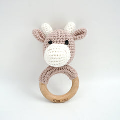 Petite Vous Cow Crochet Ring Rattle