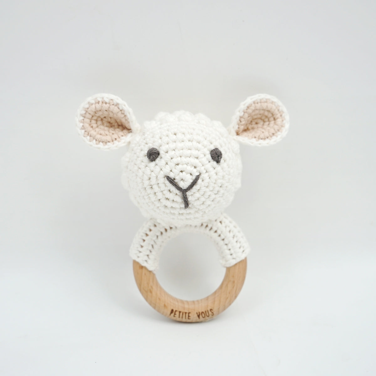Petite Vous Lamb Crochet Ring Rattle