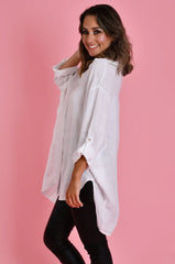 Naples Linen Button-Up – White