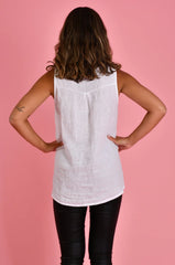Capri Linen Tank – White