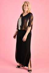 Trevi Silk Top with Slip – Smoky Night