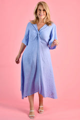 Twist Front Dress – Blue