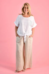 Nadia Sequin Pocket Top - White
