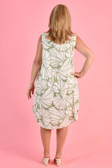 Sunday Button Dress Seashell Sage