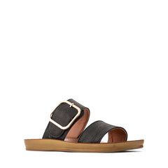 Doti Slip-On Sandals - Black Raffia