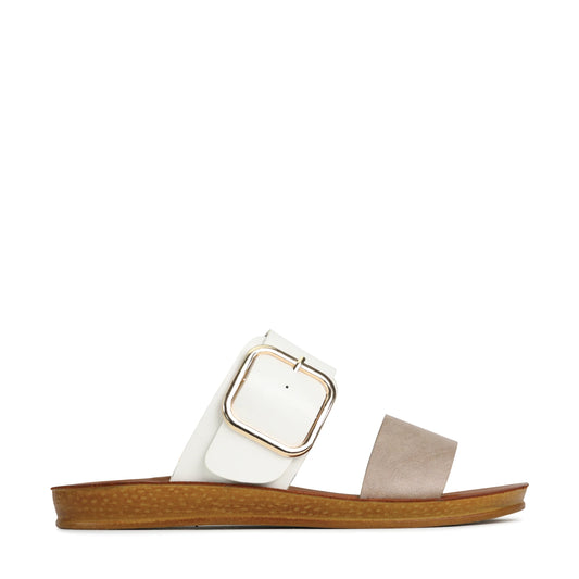 Doti Slides White & Taupe