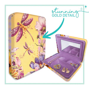 Lisa Pollock Compact Travel Jewellery Case Dragonfly Fields