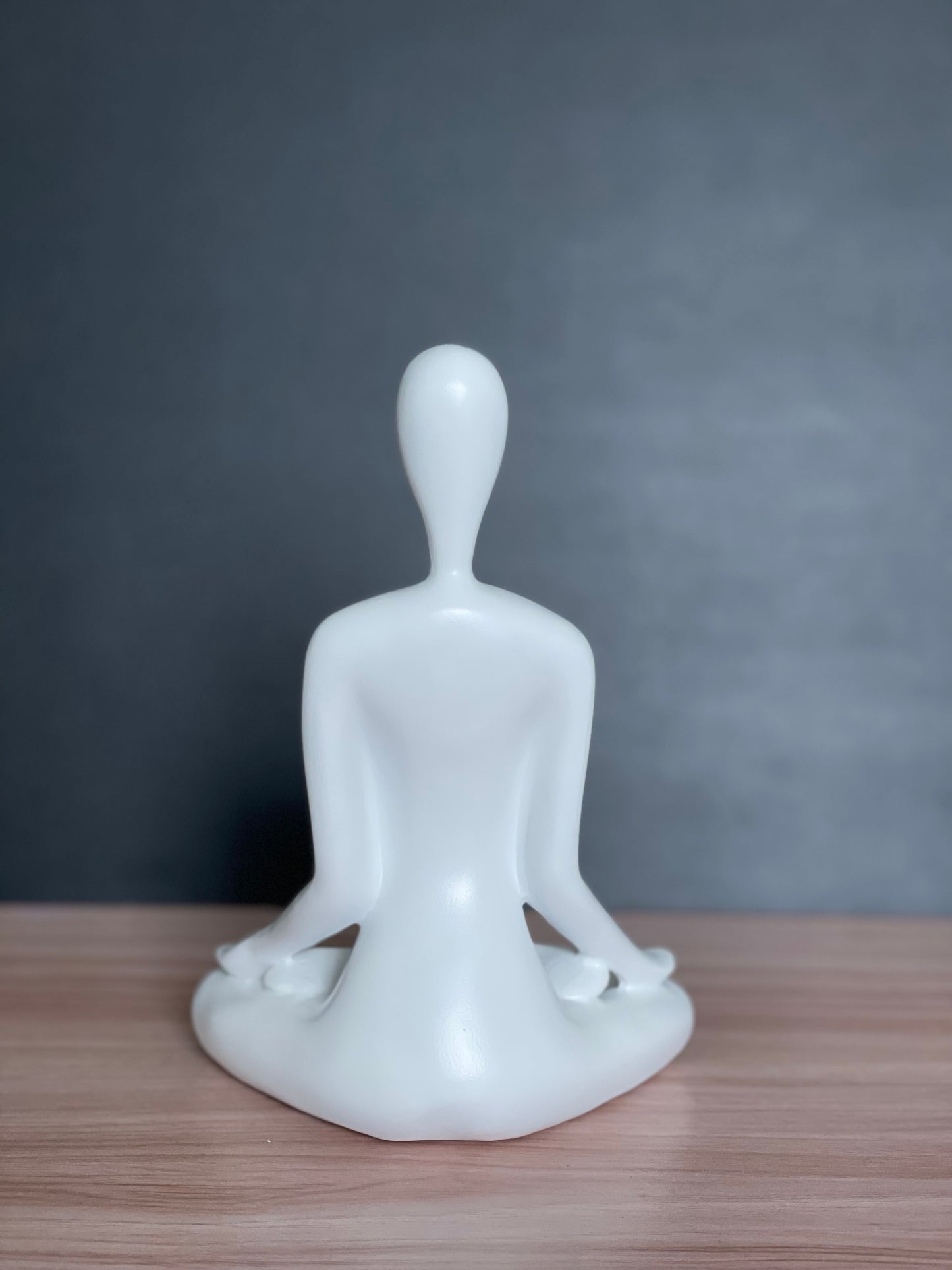 Resin Yoga Statue Easy Pose White