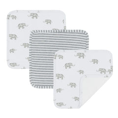 Wash Cloths 3 Pack Watercolour Elephant