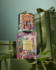 Glasshouse Winter Wonderland Christmas candle styled with festive decor