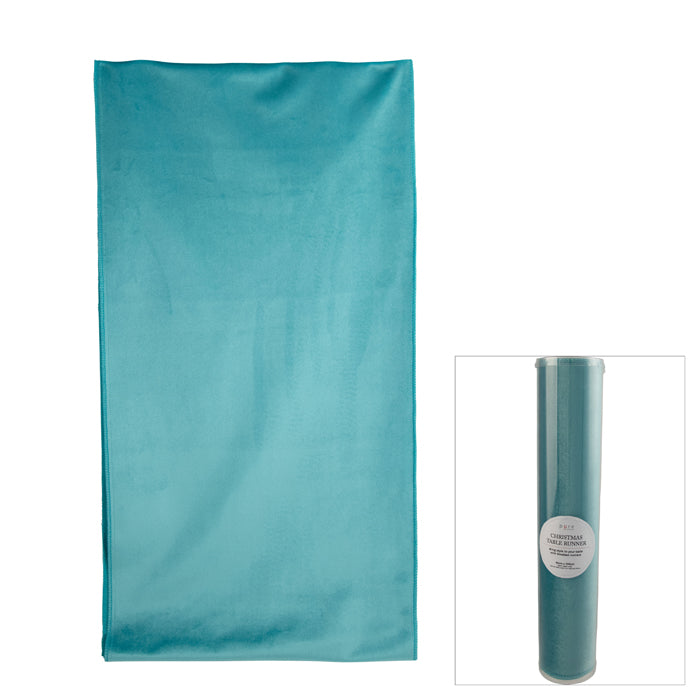 Velvet Diamante Table Runner 200cm - Tiffany Blue