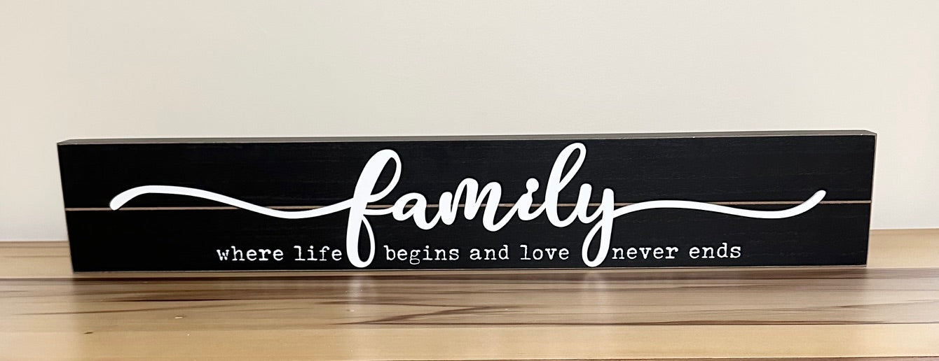 Wooden Wall Sign Family - Pickup In Store Only