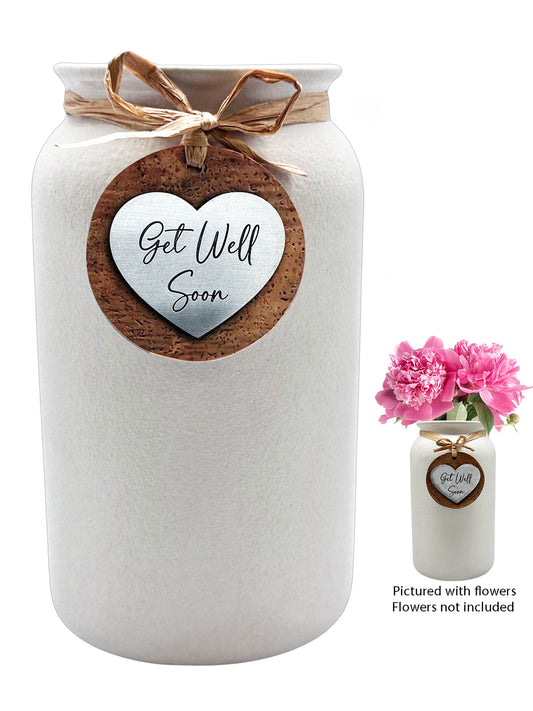 Heartfelt Ceramic Mason Vase - Get Well