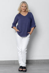 Glitter Trim Pants White