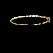 Load image into Gallery viewer, Vina Precious Metal Plated Sterling Silver 2mm Cubic Zirconia Claw Setting Bangle