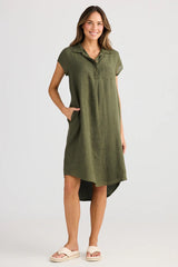 Linen Dress – Olive