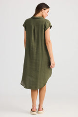 Linen Dress – Olive