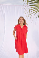 Linen Dress – Red