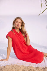 Linen Dress – Red