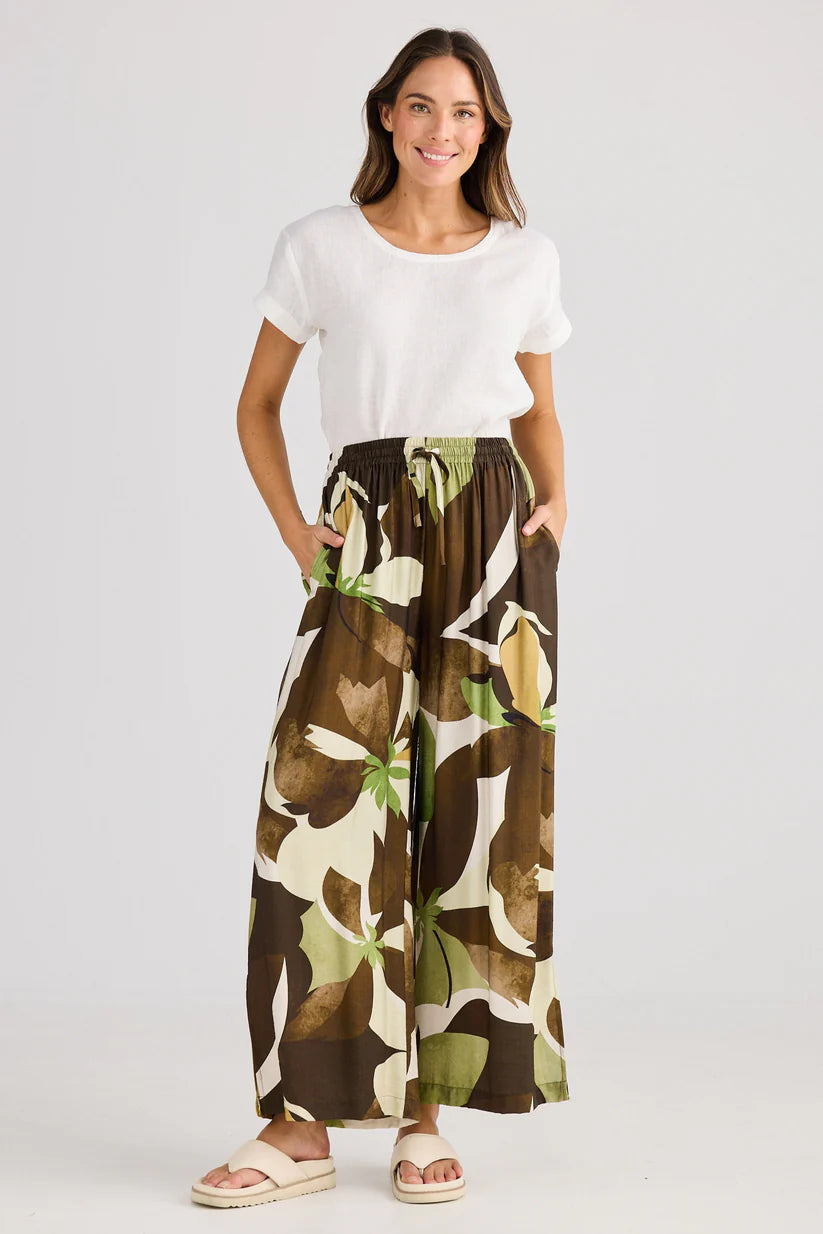 Relaxed Wide Leg Printed Pants