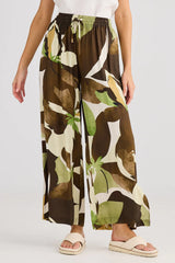 Relaxed Wide Leg Printed Pants