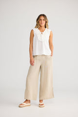 Holiday Elba Frill Top in White, back view