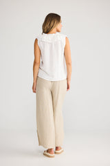Holiday Elba Frill Top in White, full length
