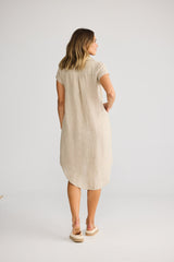 Holiday Ahoy Tunic in Natural Linen, detail