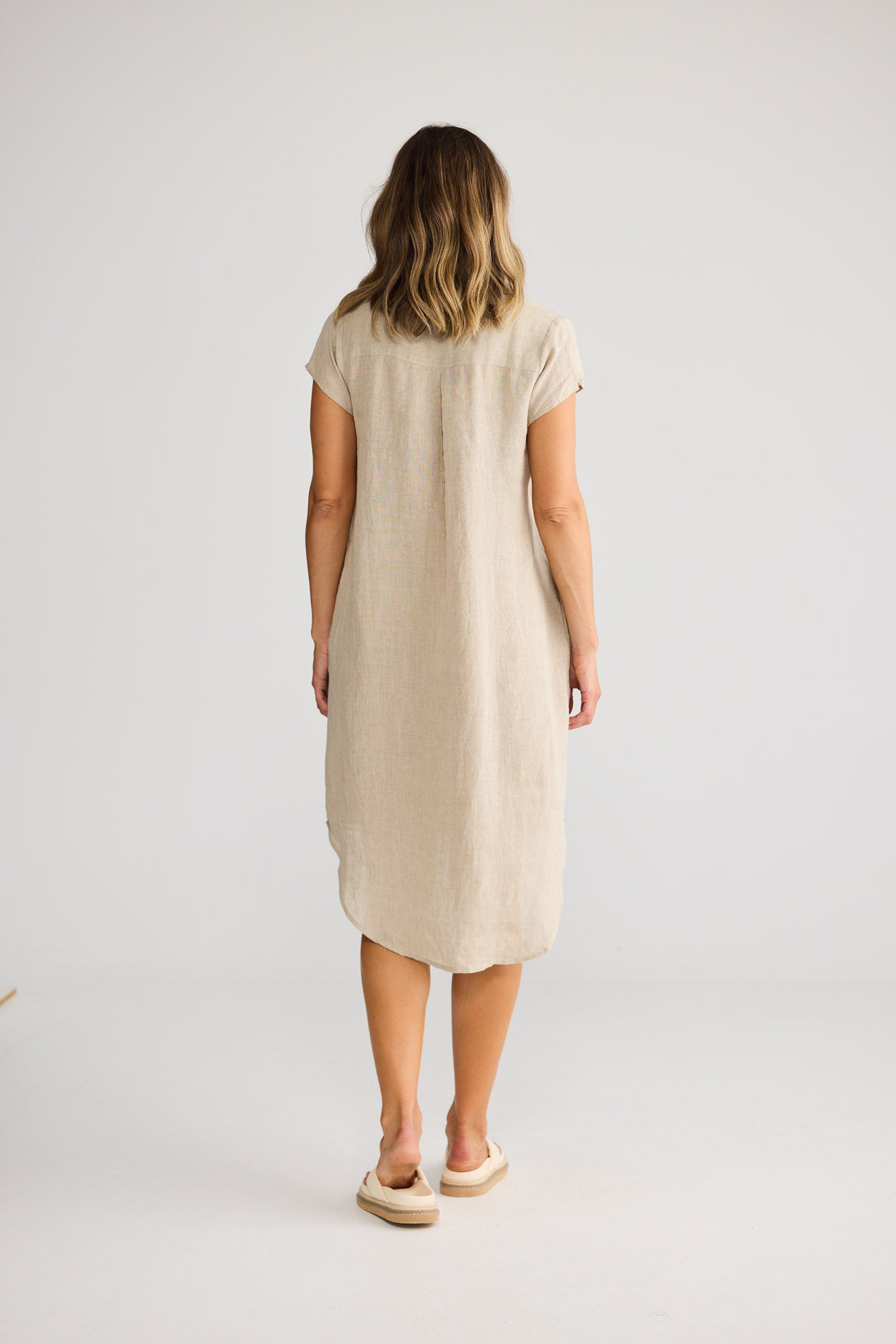 Holiday Ahoy Tunic in Natural Linen, back view