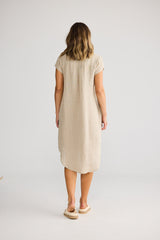 Holiday Ahoy Tunic in Natural Linen, back view