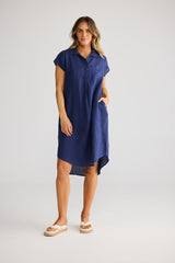 Holiday Ahoy Tunic in Navy, side view