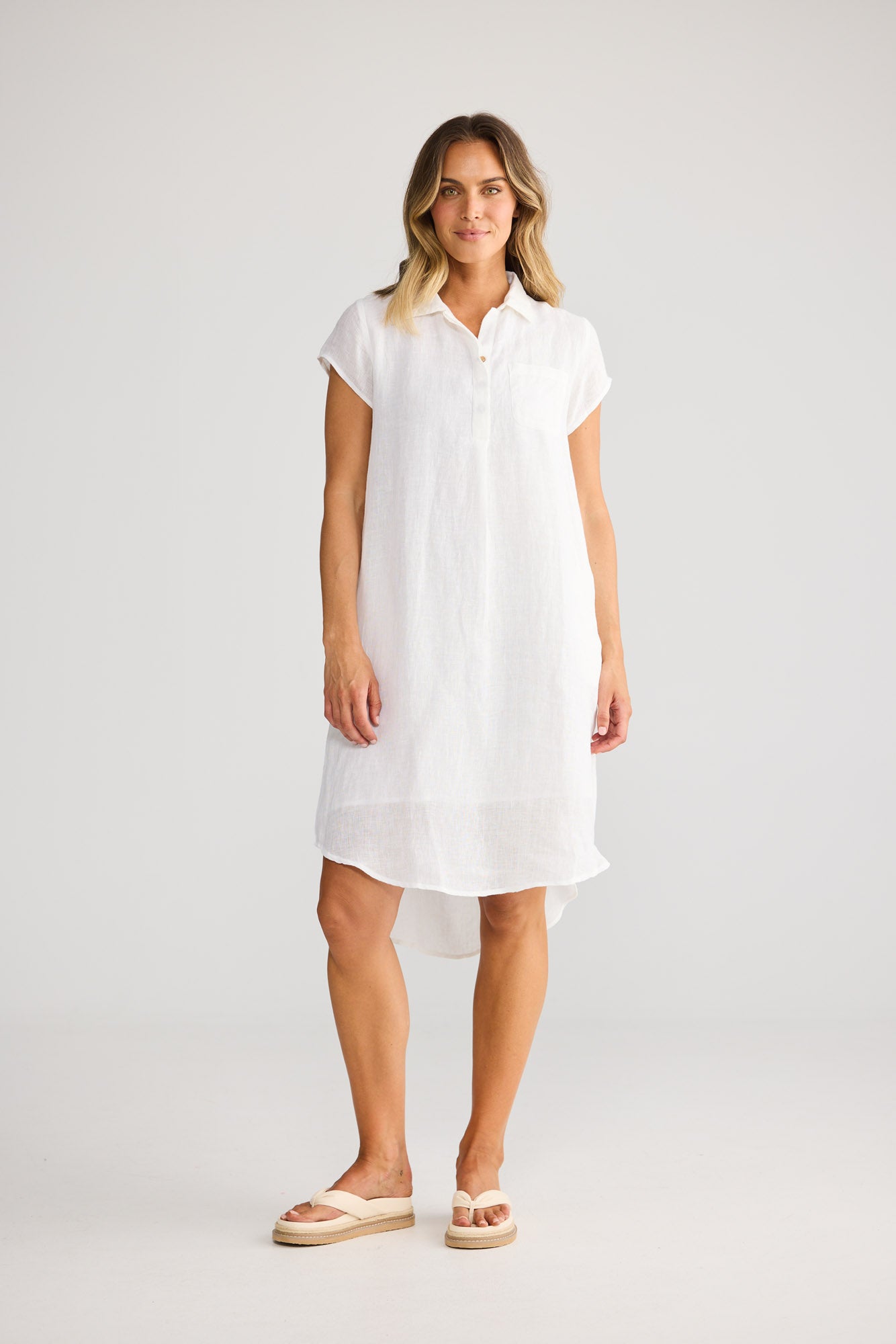 Holiday Ahoy Tunic in White, front view