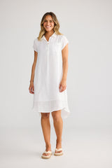 Holiday Ahoy Tunic in White, side view