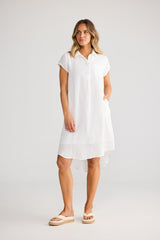 Holiday Ahoy Tunic in White, hemline