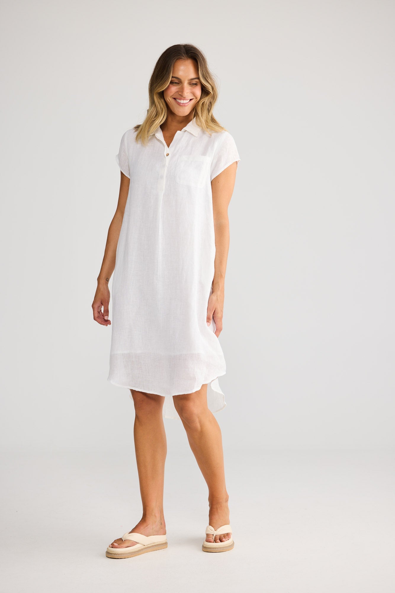 Holiday Ahoy Tunic in White, back view