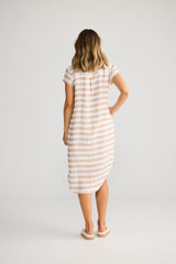 Holiday Ahoy Tunic natural white stripe, hi-low hem