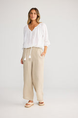 Holiday Seaside Top in White, side view