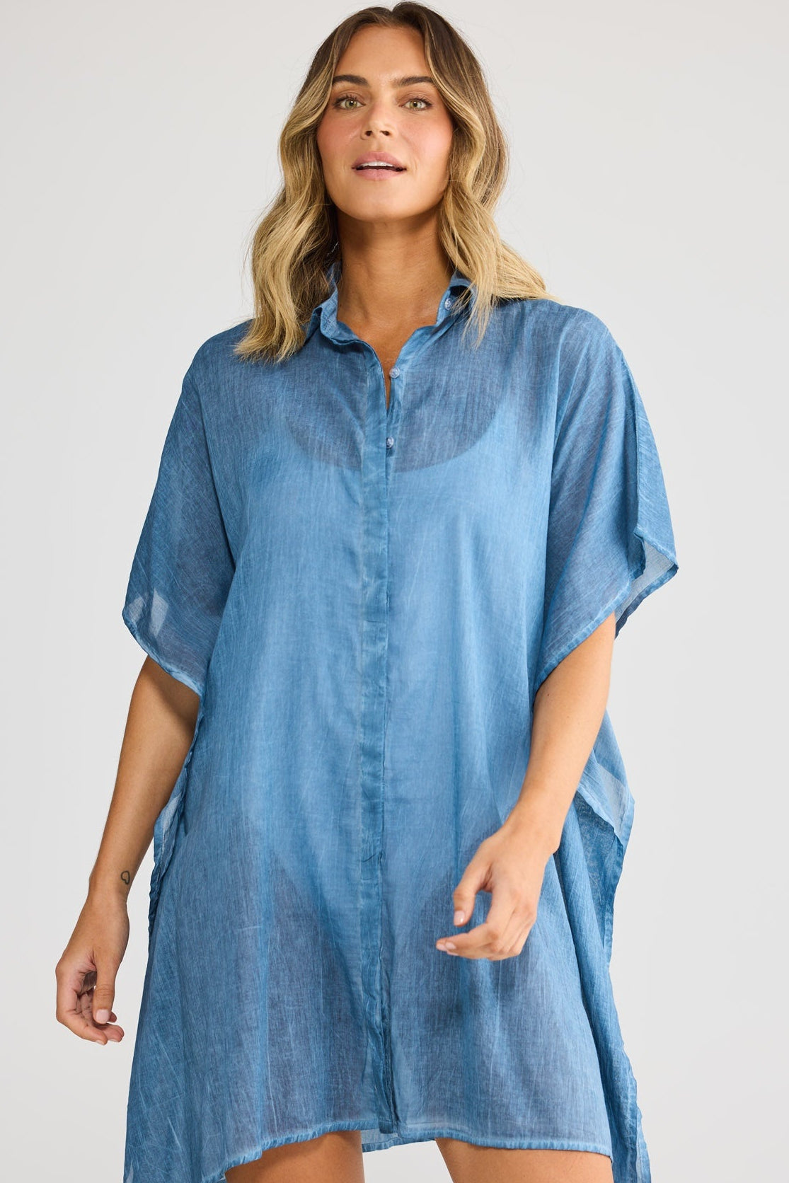 Holiday Lumi Kaftan Top in Navy