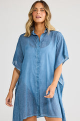 Holiday Lumi Kaftan Top in Navy
